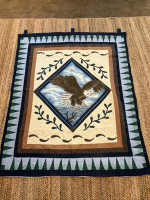 57x48  Bald Eagle, Quilted Wall Hanging Used Does Not Come With Rod
