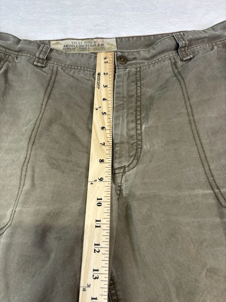 Y2K Old Navy Mens 38 Canvas Paratrooper Cargo Shorts Cotton Distressed Military - Image 3 of 4