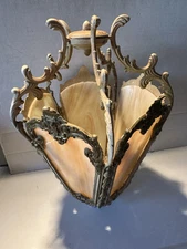 Antique Vintage Slag Panel Lamp Newel Post Bronze Statue Lantern Topper Type