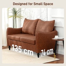Faux Leather Marble Effect Two Seater Sofa Itzcominghome Brown Modern Stylish