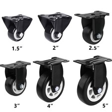 1.5" - 5" Heavy Duty Fixed Castor Wheel Trolley Furniture Castors Polyurethane