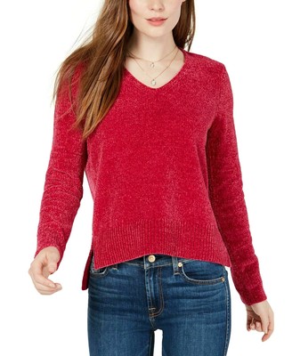v neck chenille sweater