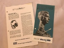 Rare 1960's DAVID CLARK Model 100 Stereo Headphones Sales Catalog