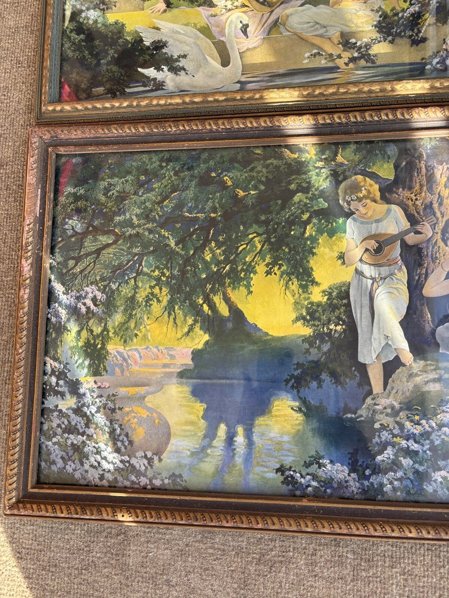 Antique Art Deco Van Nortwick Litho Set Of 2-Love's Meditation