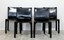 mid century modern set 4 bellini cassina side dining chairs 1970s black leather