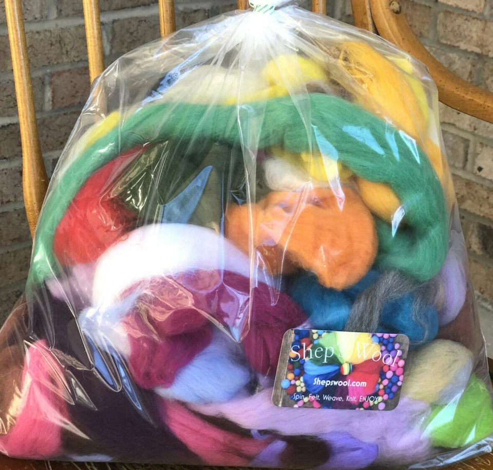 1LB Felting Wool Color Assortment Sampler, Roving Fiber 28+ Colors! Craft Fiber - Image 3 of 4