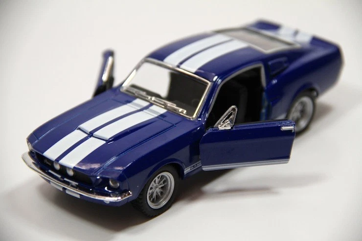 New Kinsmart 5" 1967 Shelby GT-500 Ford Mustang Diecast Model Toy Car 1:38 Blue - Image 2 of 4