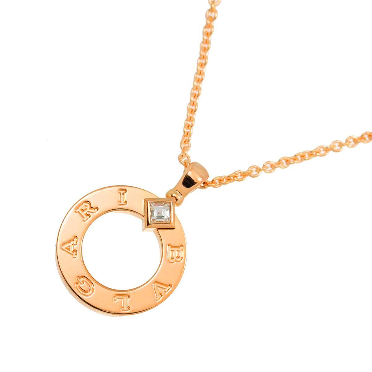 BVLGARI チェーン BVLGARI Double Logo Necklace Diamond 18K Pink Gold 750
