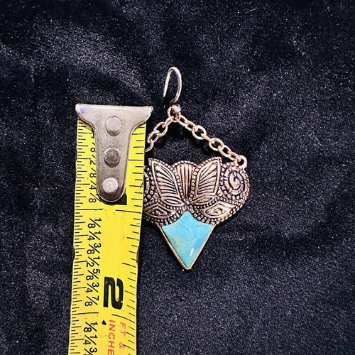 Barse Thai Chandelier Earrings - Turquoise Bronze. 925 Hook - Picture 5 of 5