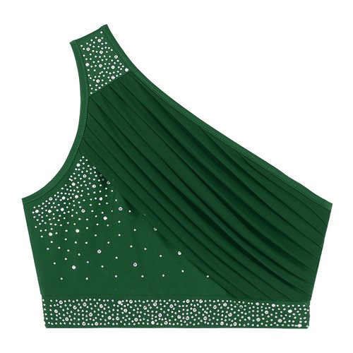 UK Women's One Shoulder Athletic Dance Crop Tops Jazz Sport Tank Costume Party - Picture 18 of 80