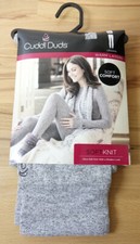 Cuddl Duds Soft Knit Leggings Women's 1X Grey Heather Warm Layers Soft Comfy NEW
