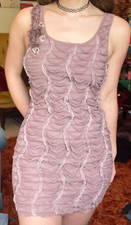 MONAMEL y2k Slashed Look Embellished Clubbing Tank Dress Skins UK Indie Sleaze M