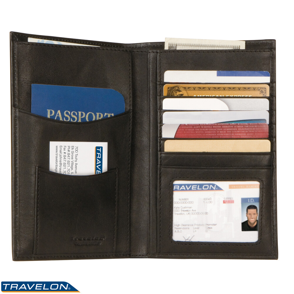 RFID-Blocking Travel Passport Holder Wallet Organizer in Black-image