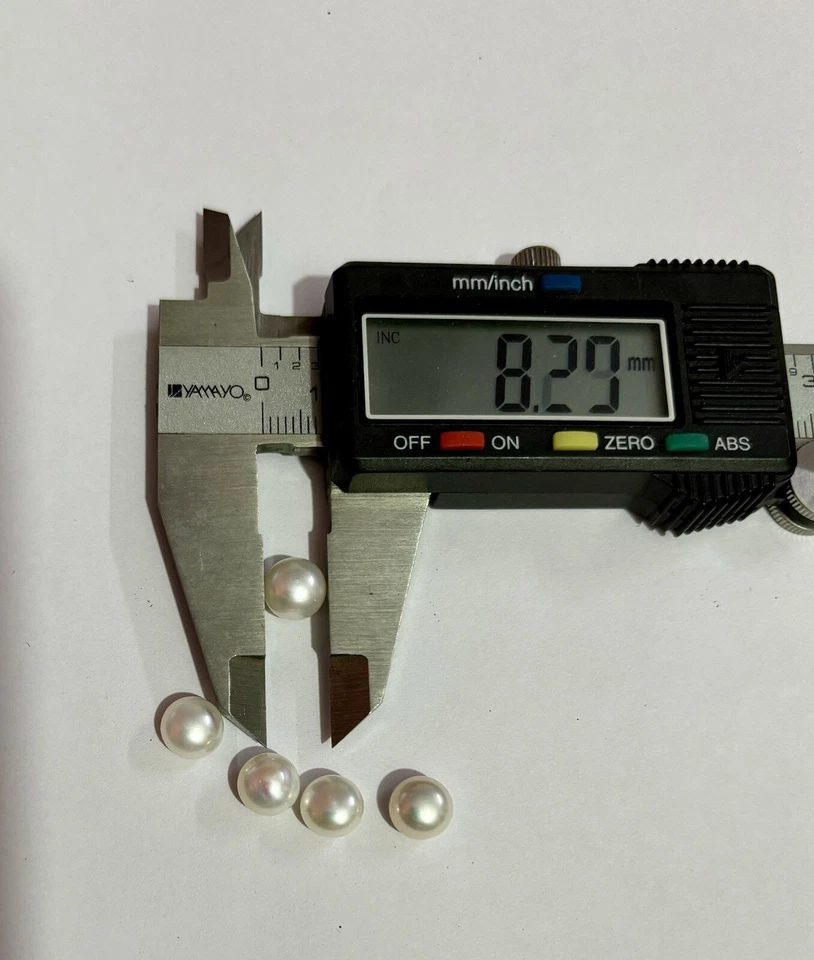 1 pièce de perle blanche d'eau douce ronde de 8 mm pour Temple Pooja, offrand... - Photo 4/4