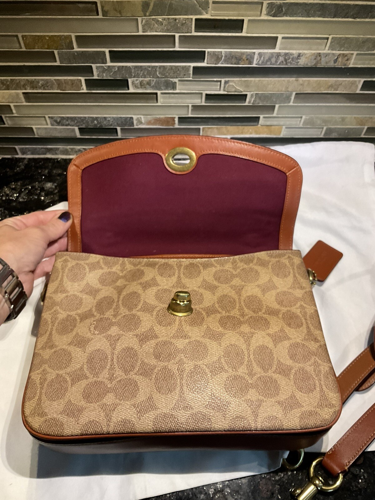 Coach Cassie Crossbody Top Handle Signature Canvas Le… Gem