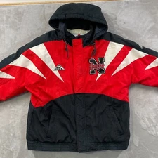 Vtg Apex One Puffer Jacket Men's Large NCAA Nebraska Huskers 90s Sharktooth READ