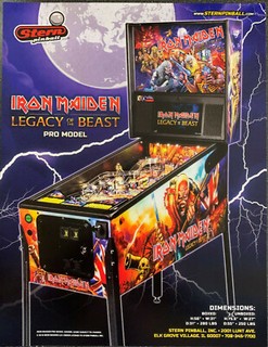 IRON MAIDEN LEGACY OF THE BEAST Pro Stern Pinball FLYER Box Shipped