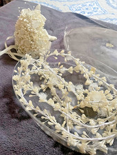 Vintage Bridal beads and glass Ivory Unity Lasso  Beautiful Bouquet