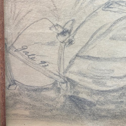 "Apache Babe 1903" framed pencil sketch signed "Gale 93" - Picture 4 of 6