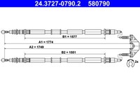 ATE Handbremsseil L/R FüR Zafira B 1.6-2.2 07.05-04.15 Opel OE 13340391