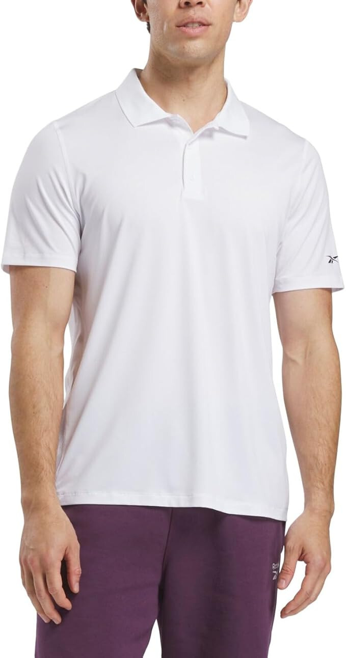Мужская рубашка поло Reebok Regular fit с коротким рукавом Белый 2X-Large 5090₽