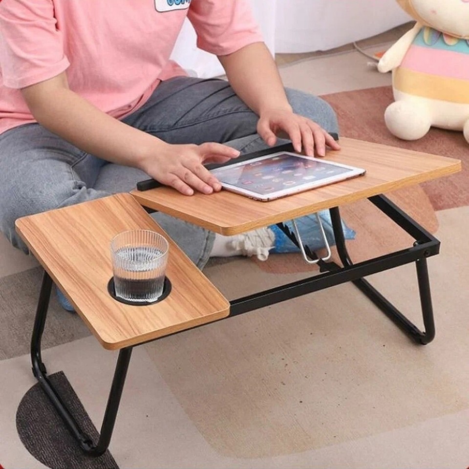Folding Laptop Table Bed Tray Sofa Lap Desk Stand Height Adjustable