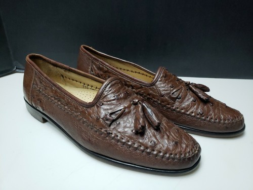 Zelli Brown Ostrich Leather Italy 