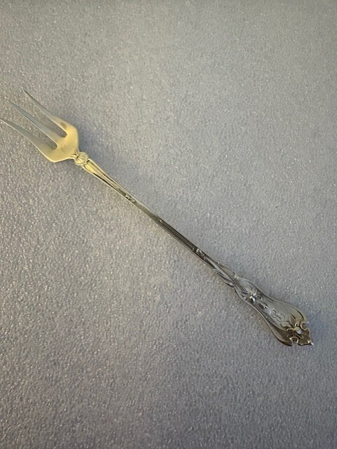 Sterling Silver Whiting Mfg Co Cocktail Fork 5 1/2" Geo.T Brodnax "B" monogram