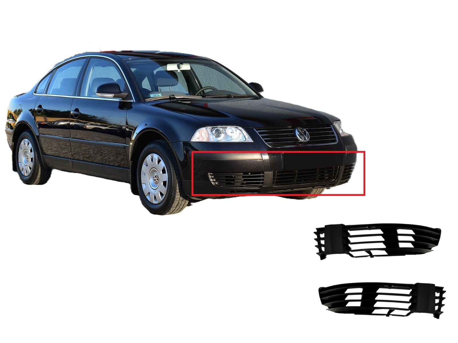 Grille de pare-chocs VW Passat B5 FL pour remplacer vos caches cassés noir gauche droit