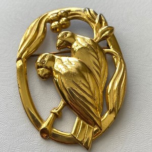 Authentic Vintage Corocraft 925 Sterling Silver Vermeil Gold Plated Birds Brooch Pin