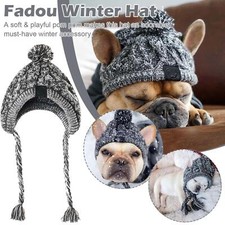 Cappello invernale in maglia per cani da compagnia Bulldog francese cane caldo e antivento cappello per animali domestici esterno