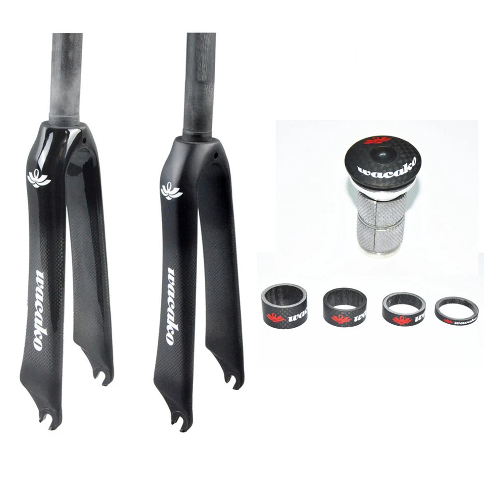 Bicycle Fork 16/18/20/22 in Full Carbon Rigid Fork 1-1/8 in For MTB Folding Bike - Image 3 of 4