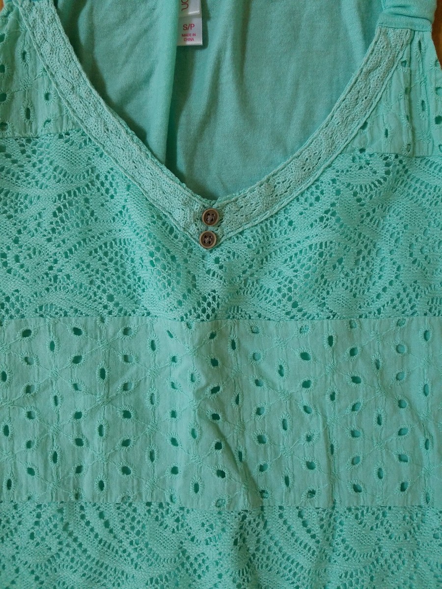 Xhilaration Mint Tank Top w/ Lace Details Size S | eBay