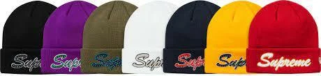 Supreme New Era Script Beanie jaune noir rouge F/W 18