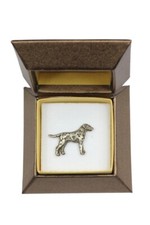 Dalmatiner, Dalmatinac - Hundebrosche in Geschenkbox, elegante Anstecknadel, Rev