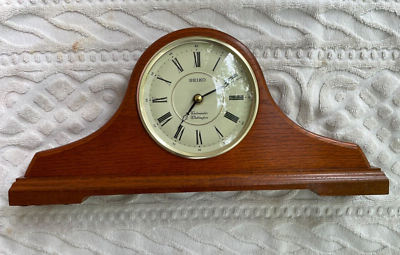 Seiko Quartz Mantel Clock Westminster Chime Oak , 16 1/4