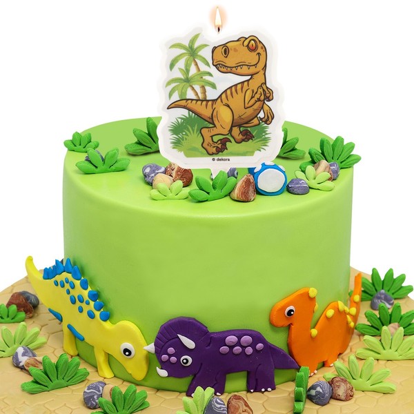 Dinosaurier Geburtstagskerze Torte Kuchen Deko Kerze Geburtstag-image