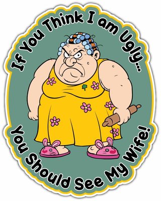 Ugly Wife Girlfriend Spouse Marriage Funny Car Bumper Vinyl Sticker