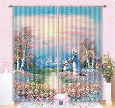 3D Hand Painting ZHUA3156 Photo Curtain Window Blockout Fabric Amy 2023