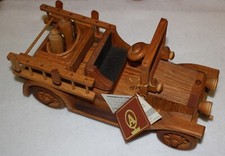 Vintage American Keystone LTD Handcrafted Firetruck Wooden Oak