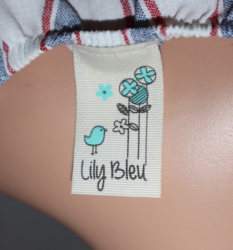 Girls Lily Bleu Sundress Size 12 Striped Red-White-Blue Tie Knot Sleeve - Picture 5 of 7