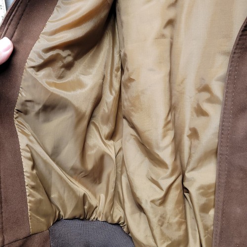 Vintage - 1980s Italian Vyctorlux Alta Moda Men's Brown V Bomber Jacket - L - Picture 6 of 10