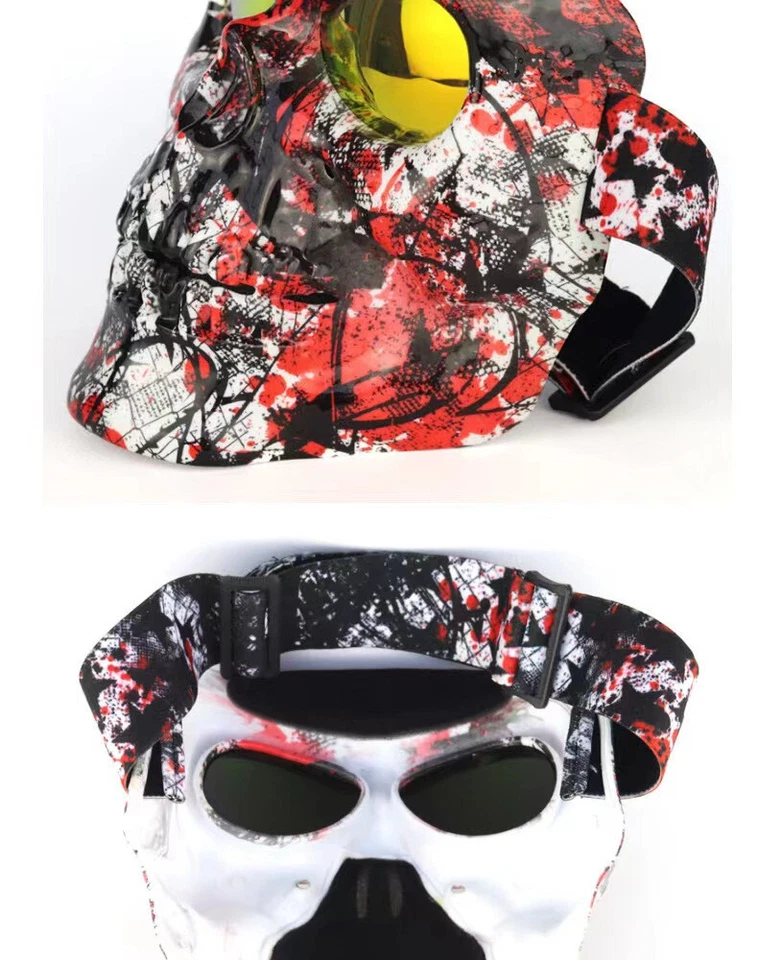Skull Goggles Full Face Shield Mask for Cosplay Party CS Game Helmet - Image 2 of 4