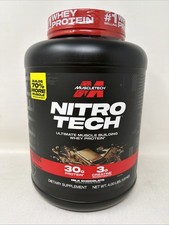 MuscleTech Nitro Tech Whey Protein Milk Chocolate 4 lbs Exp 06/2028 NEW SEALED 16.24 per gallon