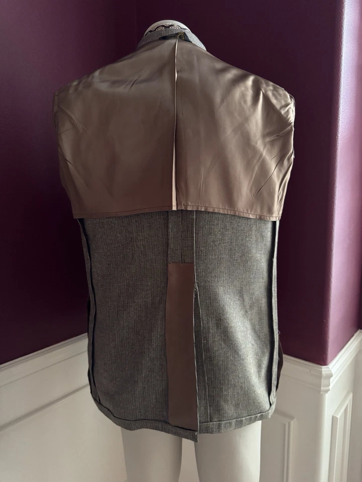 Chaleco reversible traje tweed de tres piezas hecho por la Unión años 70 44S 38W Foto 4 de 4
