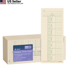 Adams Weekly Time Cards 2-Sided Overtime Manila Green Red 200 Count 9660-200 USA