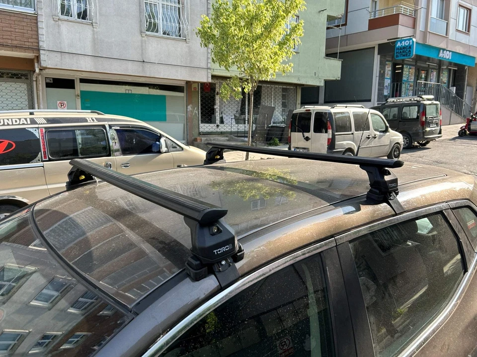 Barras transversales para portaequipajes de techo para Acura RDX 2006-Up techo normal aluminio plateado Foto 4 de 4