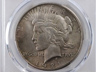 NobleSpirit KEY DATE 1921 Silver Peace Dollar High Relief PCGS MS64 Gold Shield