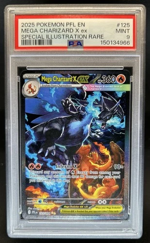 2025 Pokemon PFL Mega Charizard X ex Special Illustration Rare #125/094 PSA 9