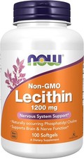 NOW Foods Supplements, Sunflower Lecithin 1200 mg with Phosphatidyl Choline, 100